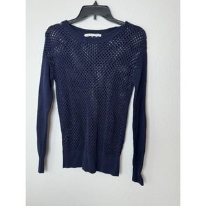 Trina Turk Open‎ Weave Navy Sweater, size small